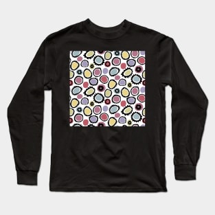 Modern Art Colorful Cog Blob Flowers Long Sleeve T-Shirt